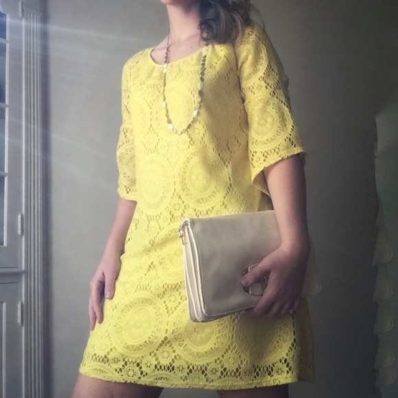 Tacera Yellow Lace Dress - Picture 8 of 8